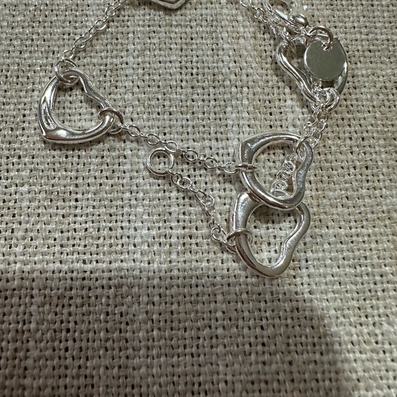 Sterling Silver Plated Heart Bracelet 8” - Picture 6 of 7